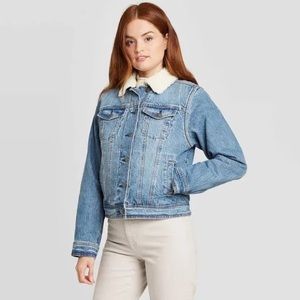 Womens Universal Thread Sherpa Lined Denim Jean Jacket